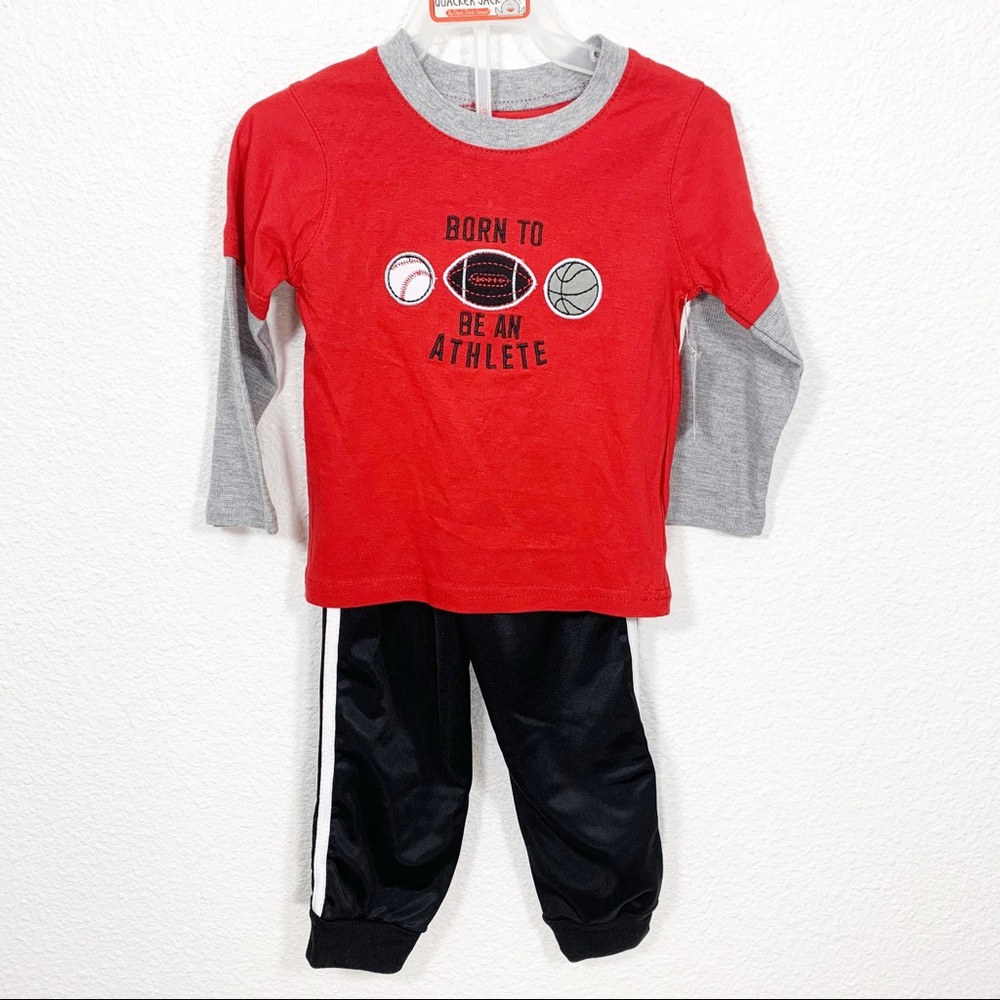 Quacker Jack Boys Sports Theme jog set Long Sleeve Choose size 24M or 2T